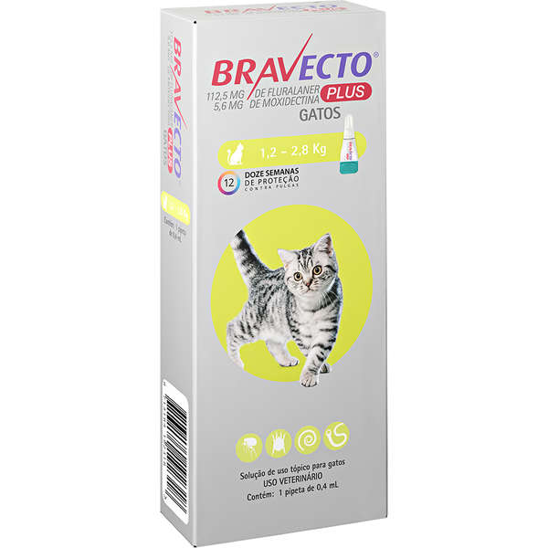 Antipulgas Bravecto Transdermal Plus Gatos 1,2 até 2,8kg