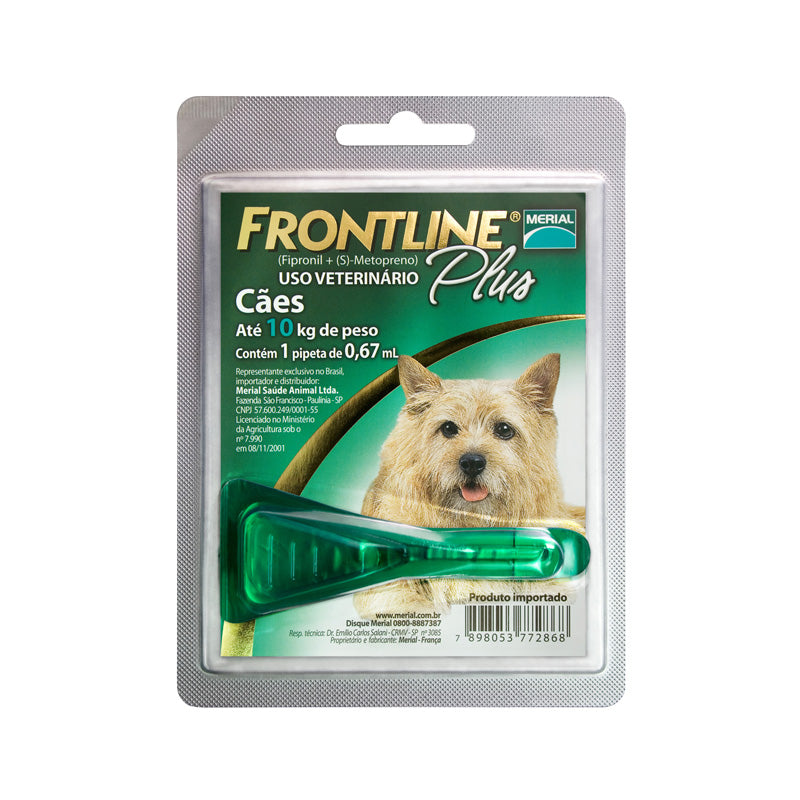 Antipulgas e Carrapatos Frontline Plus para Cães de até 10kg