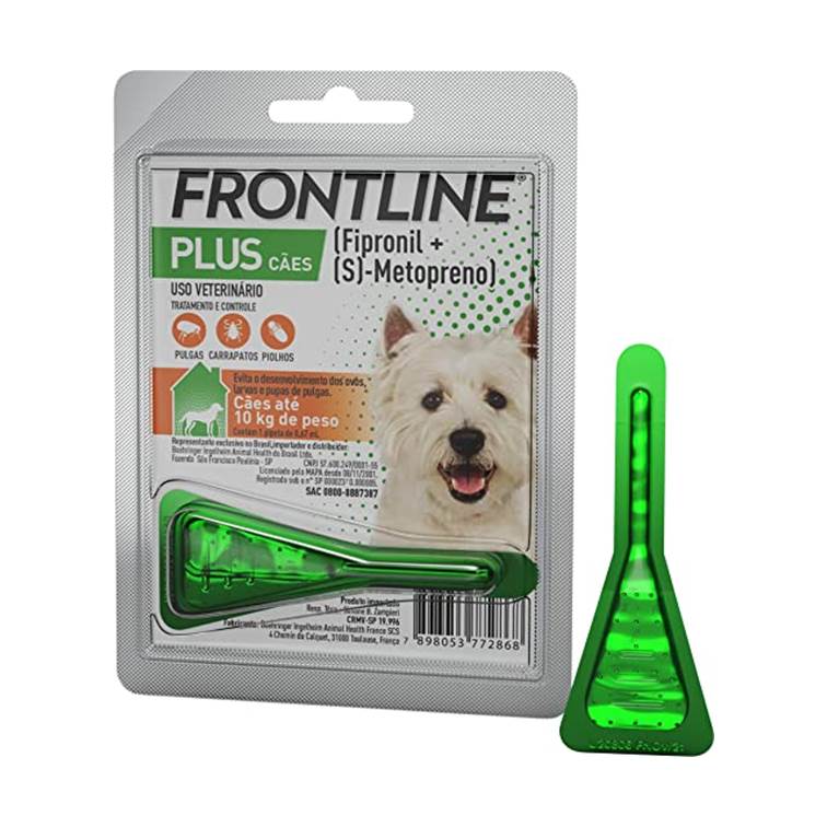 Antipulgas e Carrapatos Frontline Plus para Cães de até 10kg