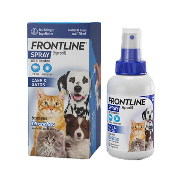 Antipulgas e Carrapatos Frontline Spray para Cães e Gatos 100ml