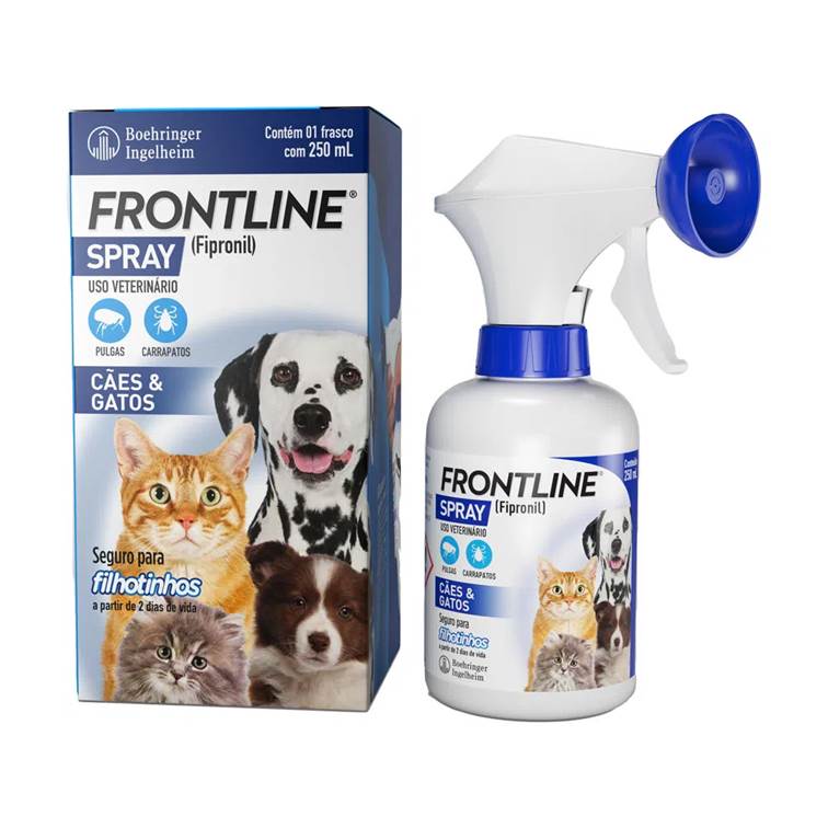 Antipulgas e Carrapatos Frontline Spray para Cães e Gatos 250ml