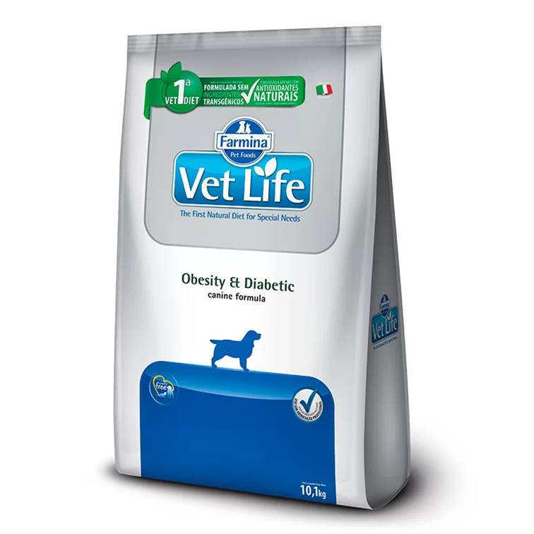 Ração Farmina Vet Life Obesity e Diabetic Cão 10,1kg