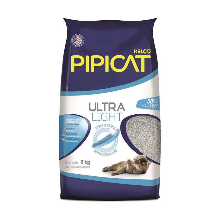 Areia Higiênica Pipicat Ultra Light 2kg