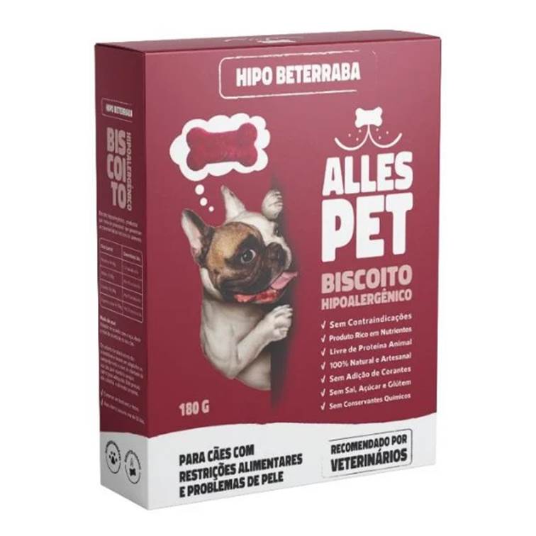 Biscoito Alles Pet Hipoalergênico Beterraba 180g