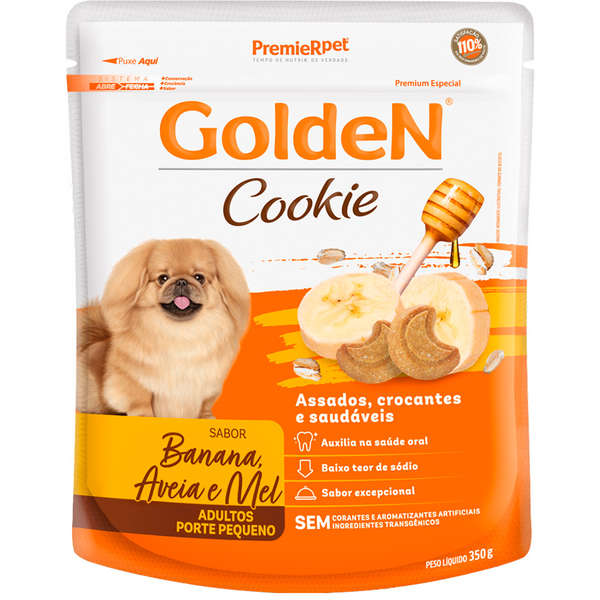 Biscoito Golden Cookie Cães Adultos Banana, Aveia e Mel 350g