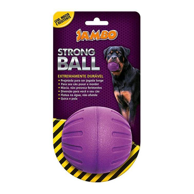 Brinquedo Jambo Mordedor Bola Strong Ball Roxo Grande