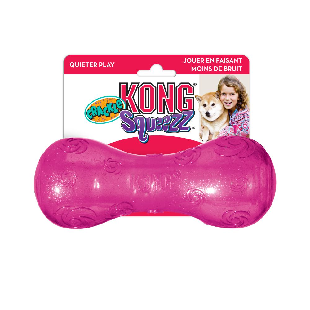 Brinquedo para Cachorro KONG Squeezz Crackle Dumbbell Grande