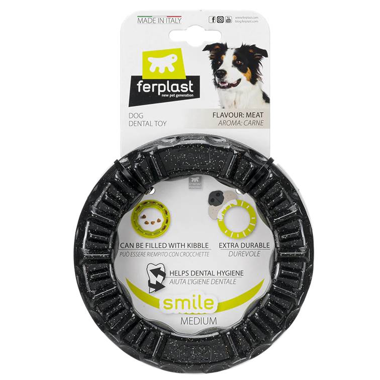 Brinquedo para Cachorro Ferplast Dental Smile Médio Preto