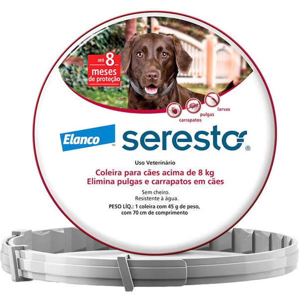 Coleira Elanco Antipulgas Seresto G para Cães acima de 8kg