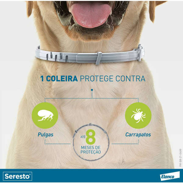 Coleira Elanco Antipulgas Seresto G para Cães acima de 8kg