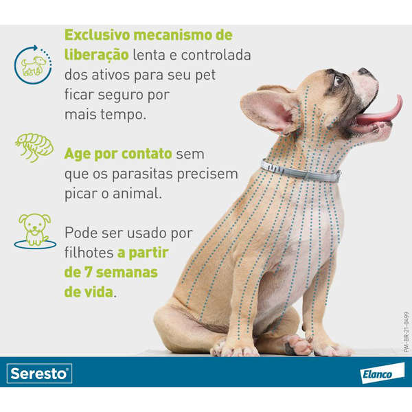 Coleira Elanco Antipulgas Seresto G para Cães acima de 8kg