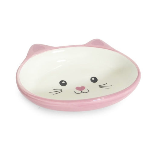 Comedouro Porcelana Face Cat Rosa