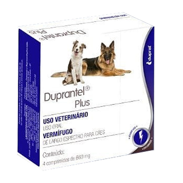 Vermífugo Duprantel Plus Cães até 10kg 4 comprimidos