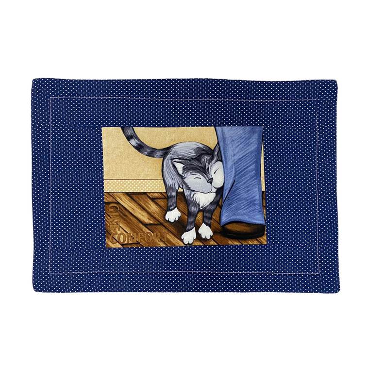 Jogo Americano Azul Gato Give Comfort