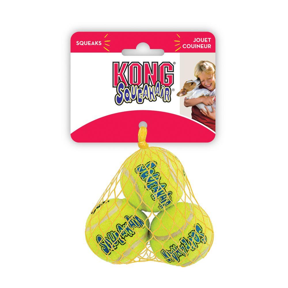 Brinquedo para Cachorro KONG AirDog Squeakair Bola de Tênis P com 3