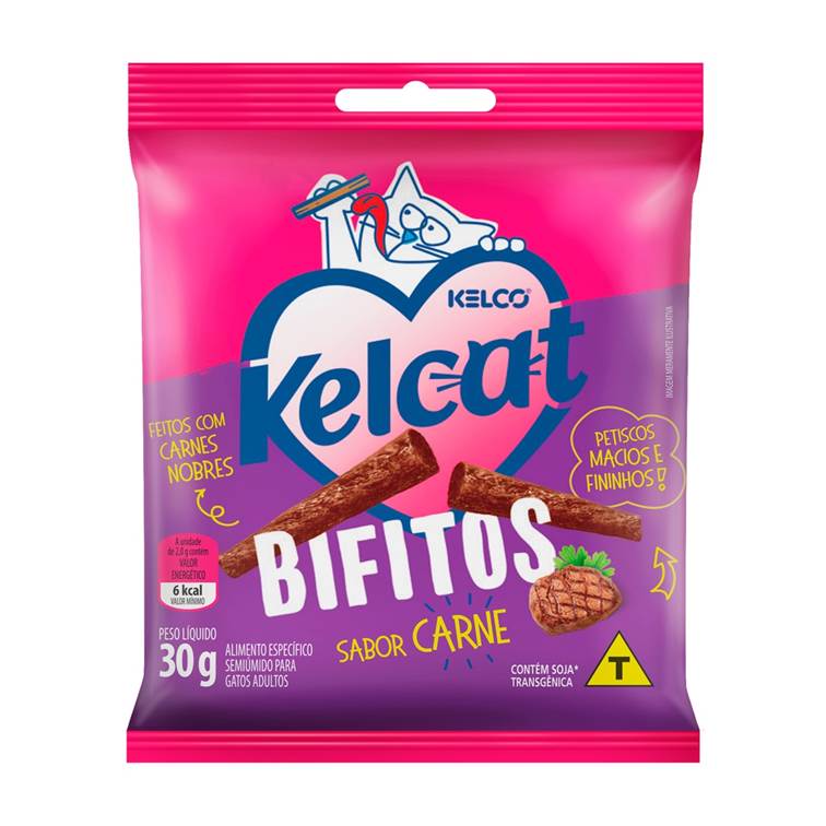 Petisco para Gato Kelcat Bifitos Carne 30g