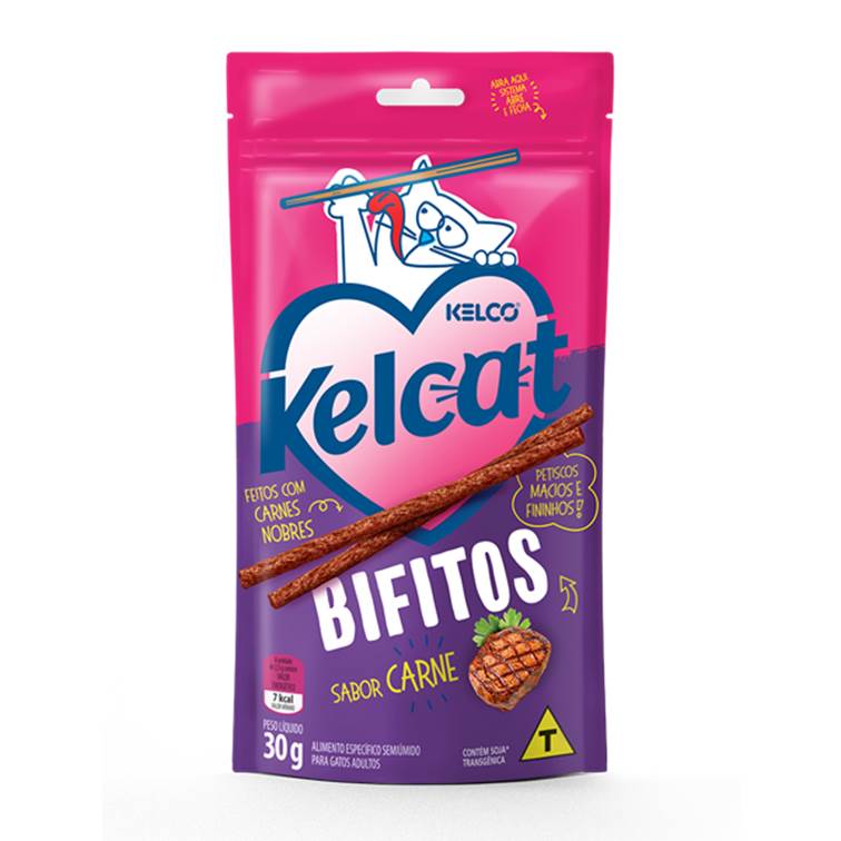 Petisco para Gato Kelcat Bifitos Carne 30g