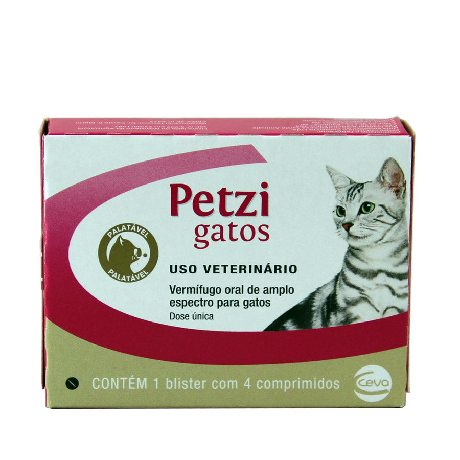 Petzi Vermífugo Gatos 4 comprimidos