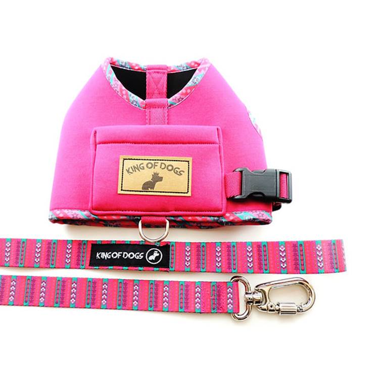 Peitoral Hug King Of Dogs Arabesco Pink XM