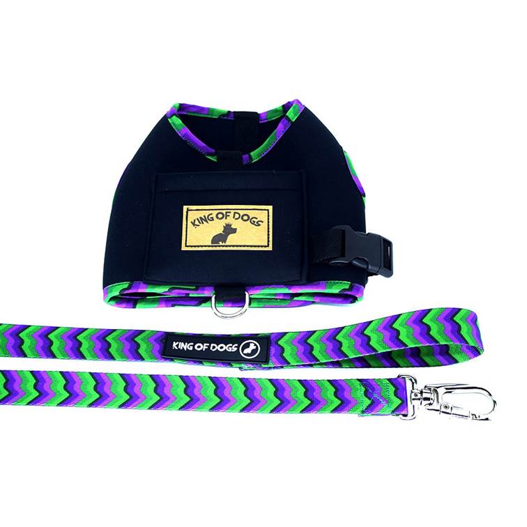 Peitoral Hug King Of Dogs Green Preto M