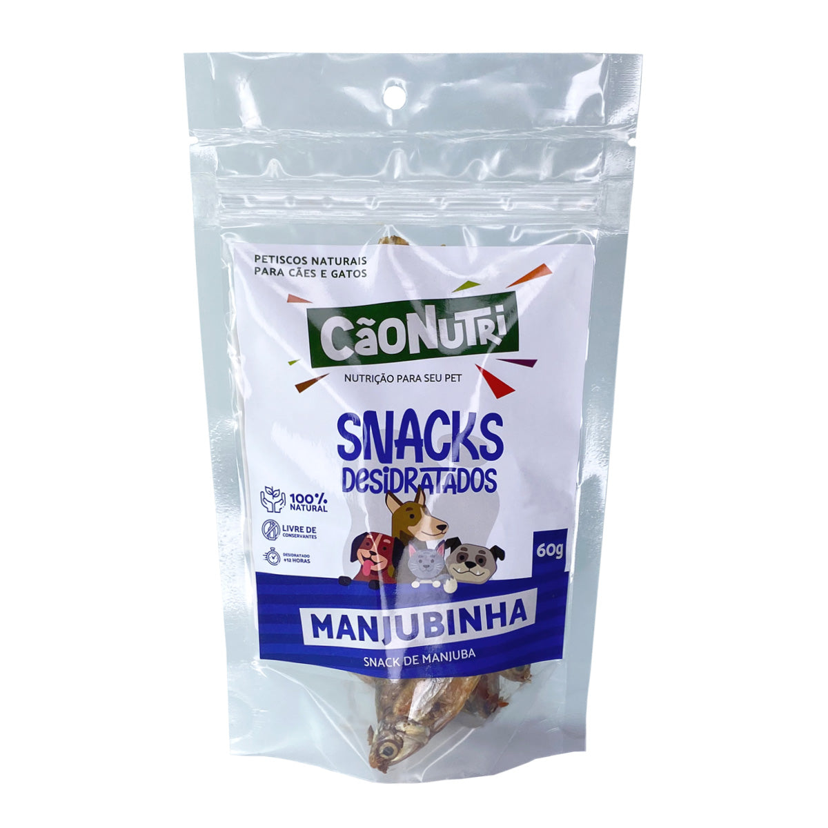 Petisco Natural Cão Nutri Snacks Desidratados Manjuba 60g