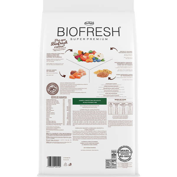 Ração Biofresh Cães Adultos Raças Pequenas e Mini 15kg