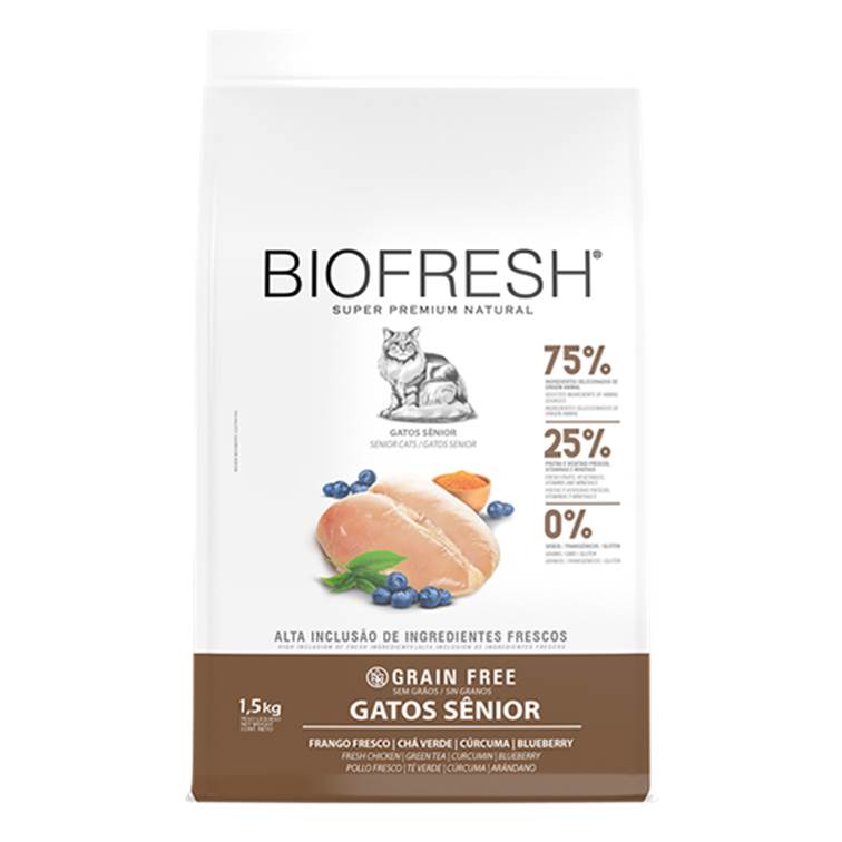 Ração Biofresh Gatos Sênior Frango 1,5kg