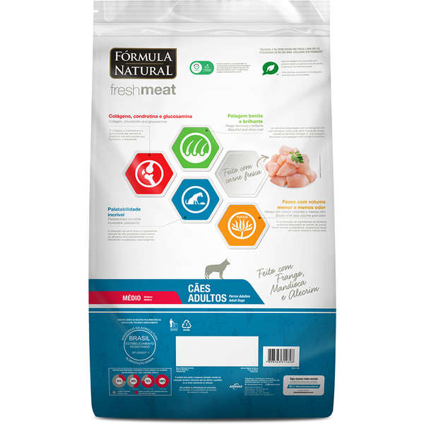 Ração Fórmula Natural Fresh Meat Cães Adultos Raças Médias 12kg