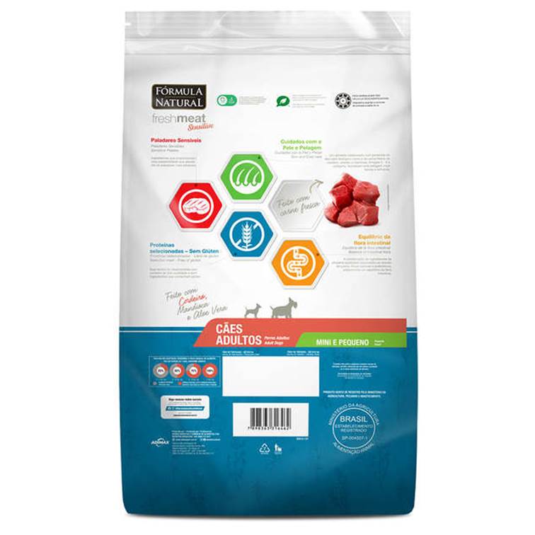 Ração Fórmula Natural Fresh Meat Sensitive Cães Adultos Raças Pequenas e Mini 2,5kg