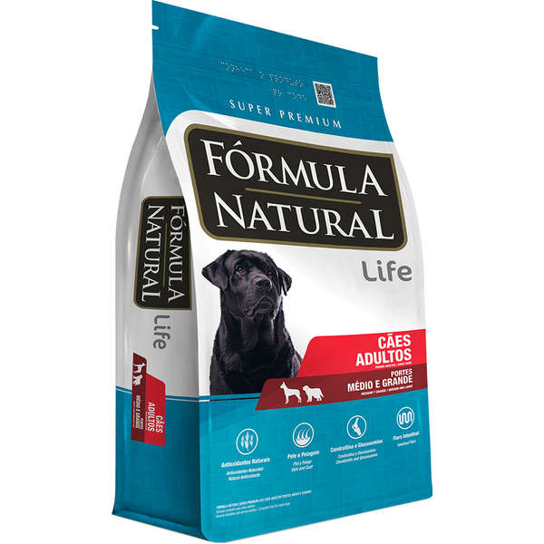 Ração Fórmula Natural Life Cães Adultos Raças Médias e Grandes 15kg