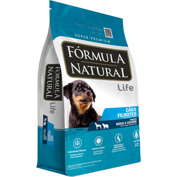 Ração Fórmula Natural Life Cães Filhotes Raças Médias e Grandes 15kg