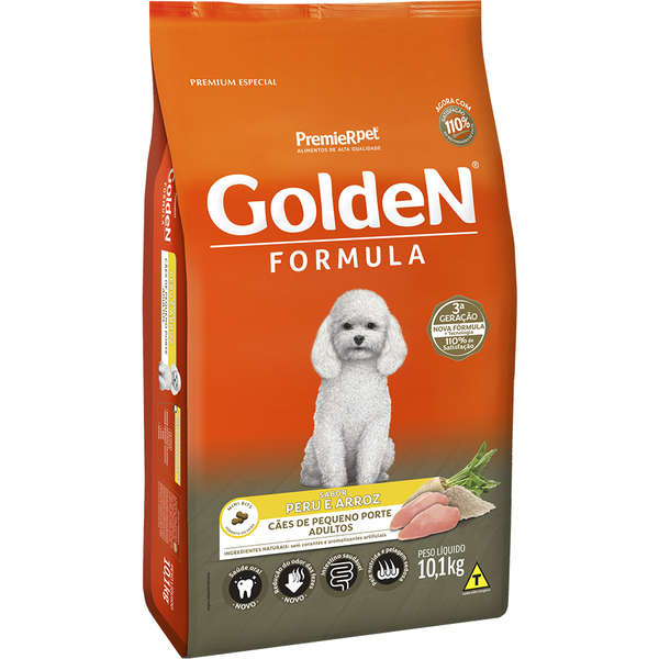 Ração Golden Fórmula Cães Adultos Mini Bits Peru e Arroz 1kg