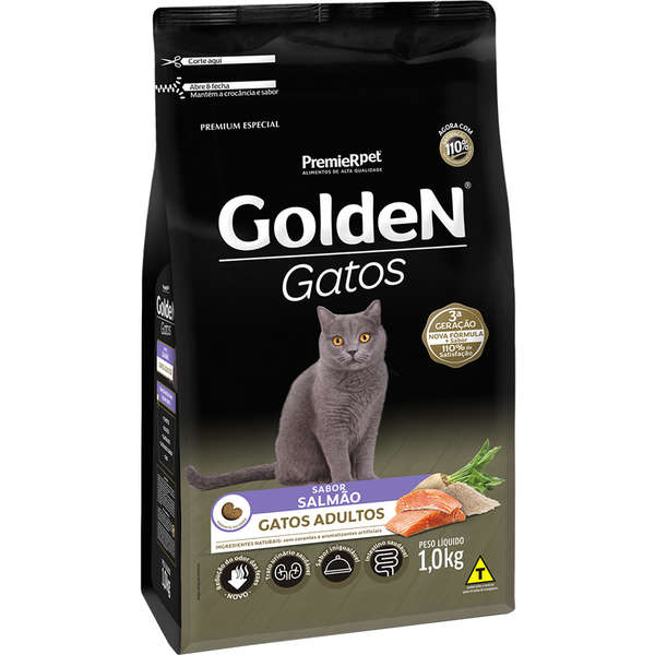 Ração Golden Gatos Adultos Salmão 10,1kg