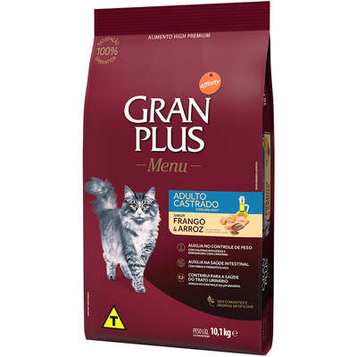 Ração GranPlus Gatos Castrados Frango 1kg