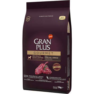 Ração GranPlus Gourmet Cães Adultos Raças Médias e Grandes Ovelha e Arroz 3kg