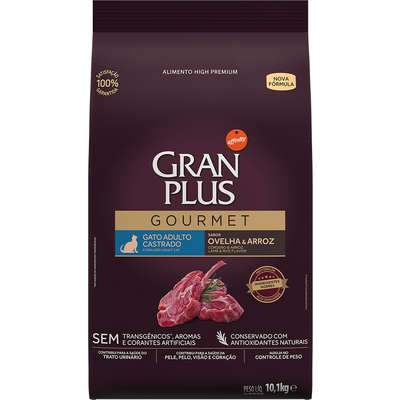 Ração GranPlus Gourmet Gatos Castrados Ovelha 1kg