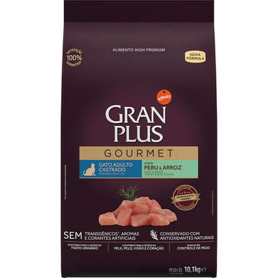 Ração GranPlus Gourmet Gatos Castrados Peru 10kg