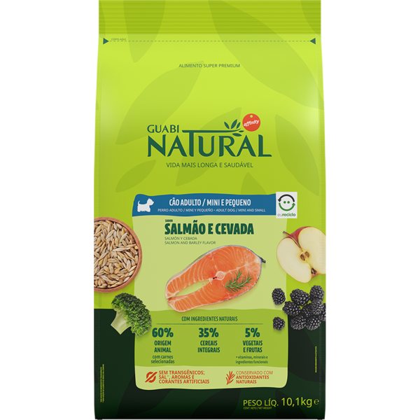 Ração Guabi Natural Cão Adulto Mini e Pequeno Salmão e Cevada 10,1kg