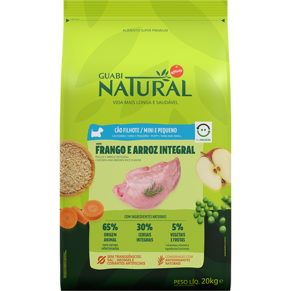 Ração Guabi Natural Cão Filhote Mini e Pequeno Frango e Arroz 10,1kg