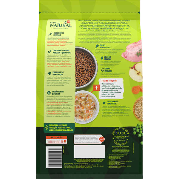 Ração Guabi Natural Gato Adulto Castrado Frango e Arroz 1,5kg