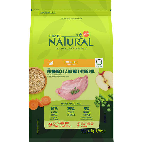 Ração Guabi Natural Gato Filhote Frango e Arroz 1,5kg