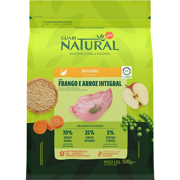 Ração Guabi Natural Gato Filhote Frango e Arroz 500g