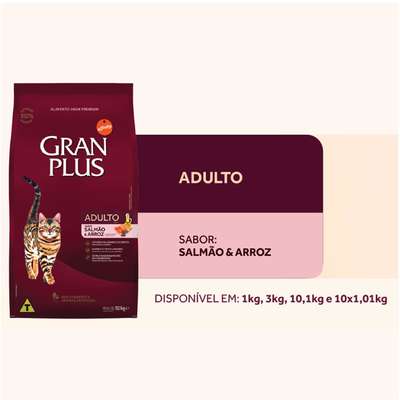 Ração GranPlus Gatos Adultos Salmão 1kg