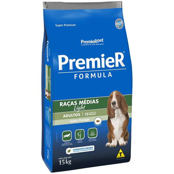 Ração Premier Fórmula Cão Adulto Light Raças Médias 15kg