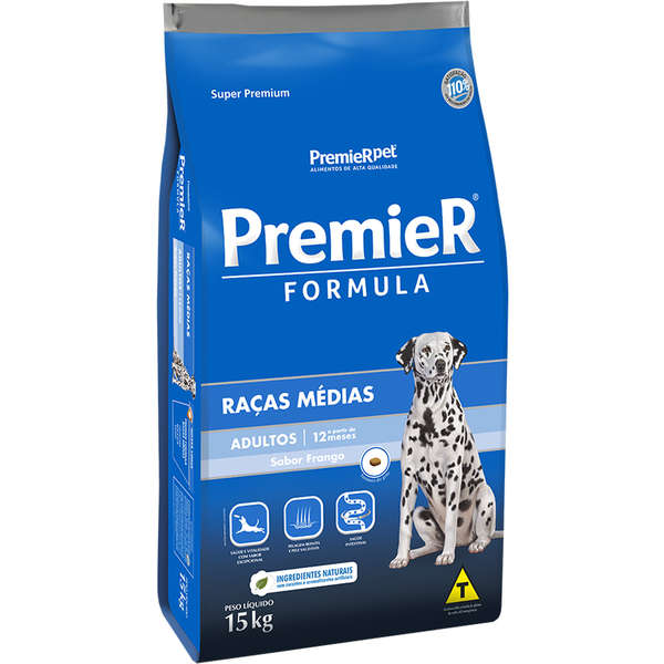 Ração Premier Fórmula Cão Adulto Raças Médias 15kg