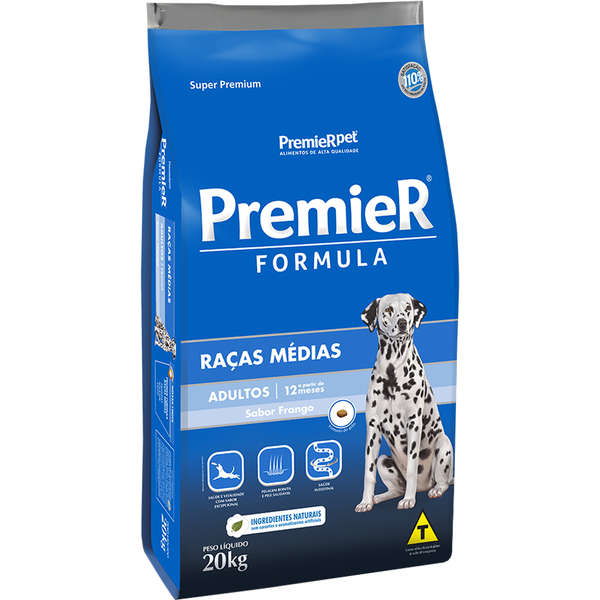 Ração Premier Fórmula Cão Adulto Raças Médias 20kg