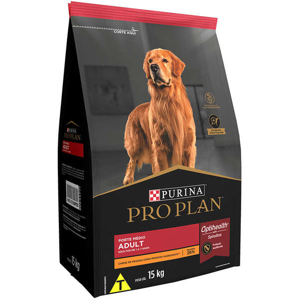 Ração Pro Plan Cães Adultos Raças Médias 15kg