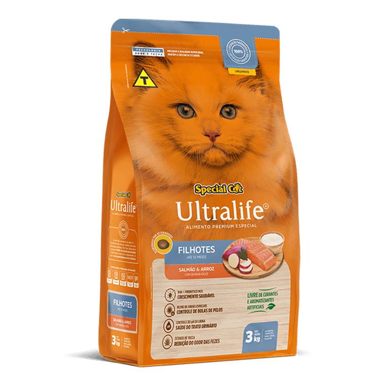 Ração Special Cat Ultralife Gatos Filhotes Salmão 3kg