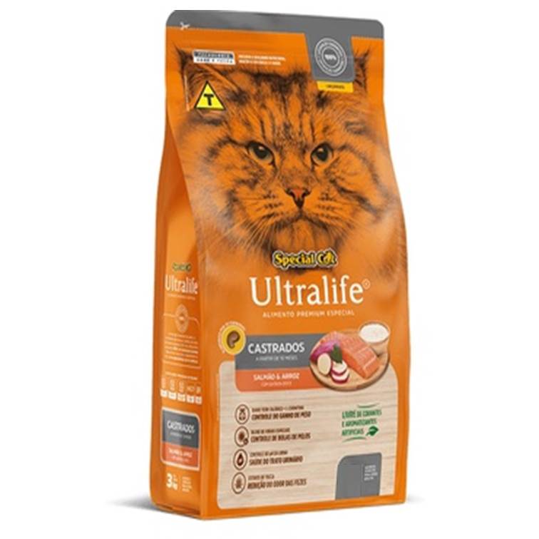 Ração Special Cat Ultralife Gatos Castrados Salmão 1kg