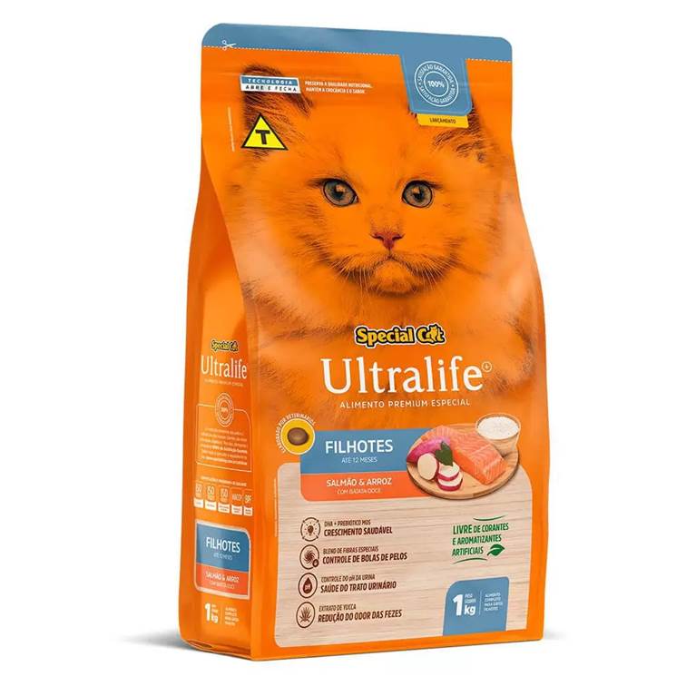 Ração Special Cat Ultralife Gatos Filhotes Salmão 1kg